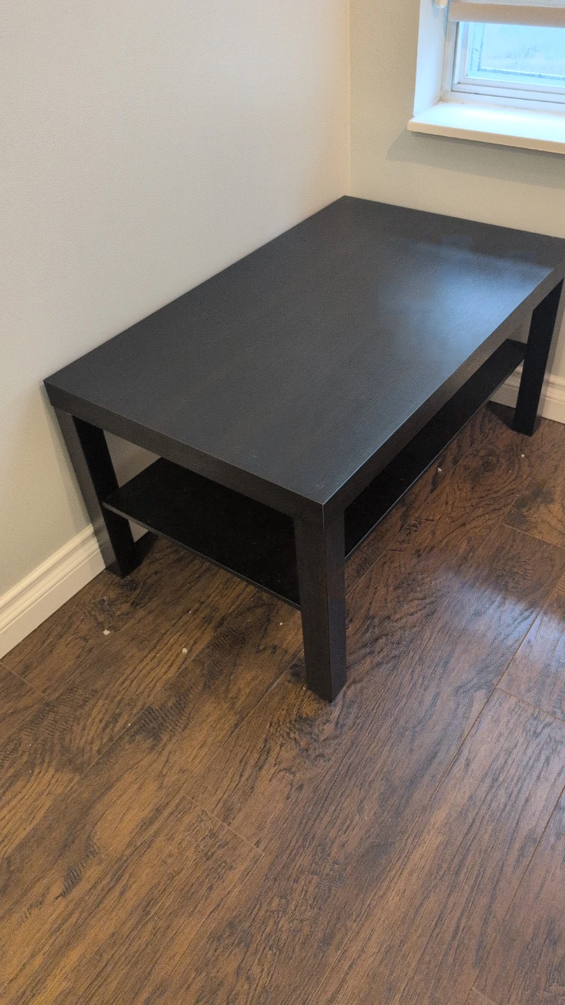 Black Coffee Table with Shelf - photo 2