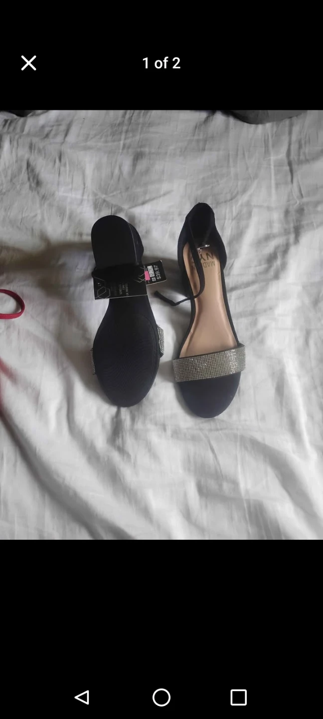 Black Sparkly Heeled Sandals - photo 2