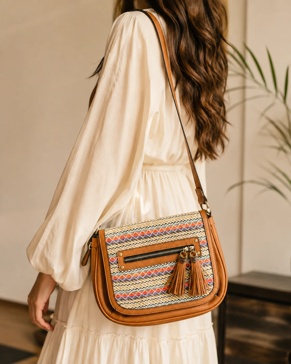 Crossbody Bag with Tassels - photo 2