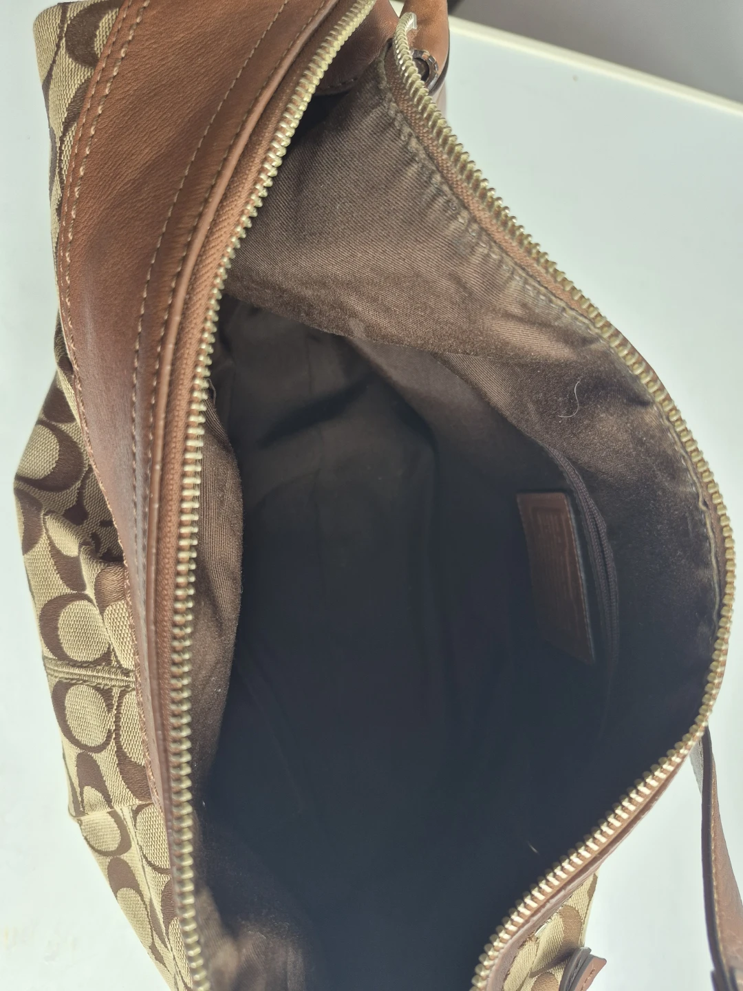 Coach Signature Monogram Hobo Bag - Brown - photo 3