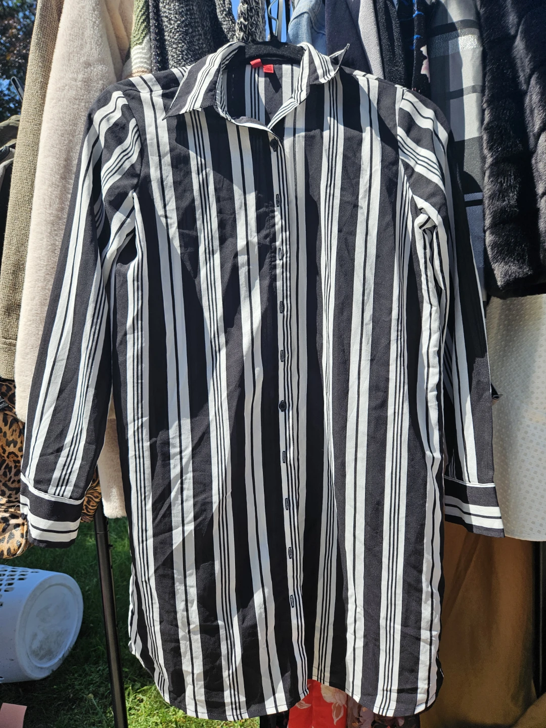 Black and white striped long sleeve shirt size XS