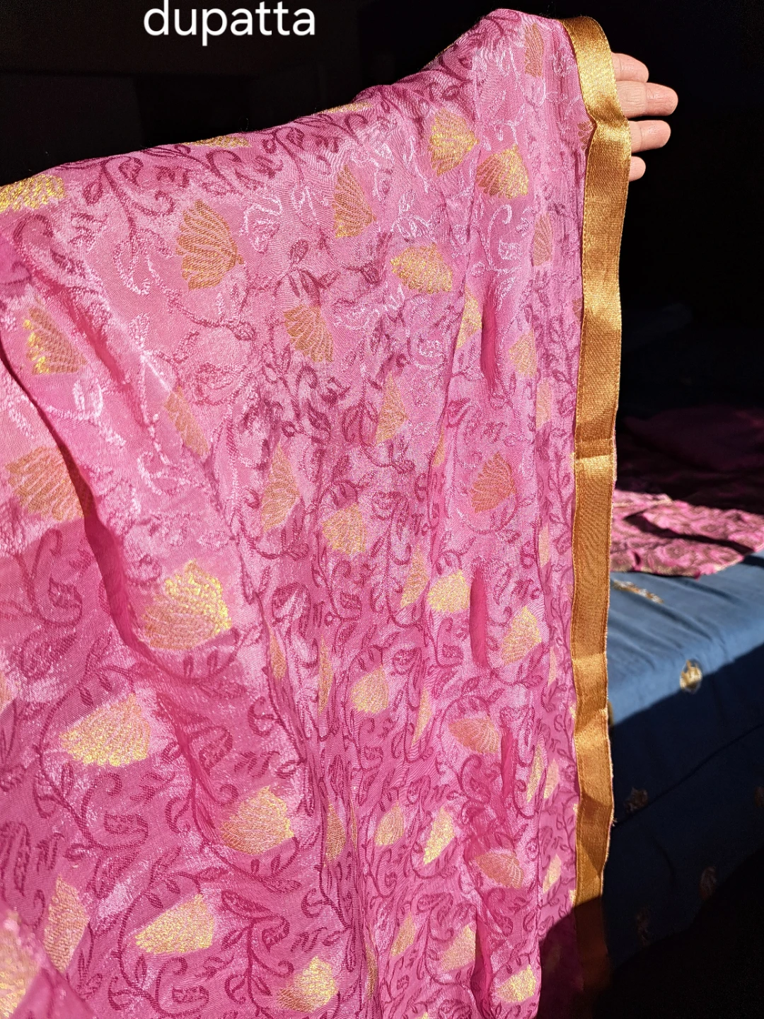 Pink Brocade Punjabi Suit Set with Dupatta - photo 4