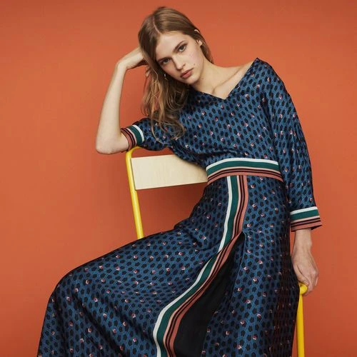 Maje blue geometric pattern maxi dress - photo 2