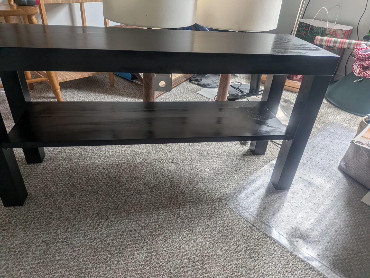 Black Console Table with Shelf