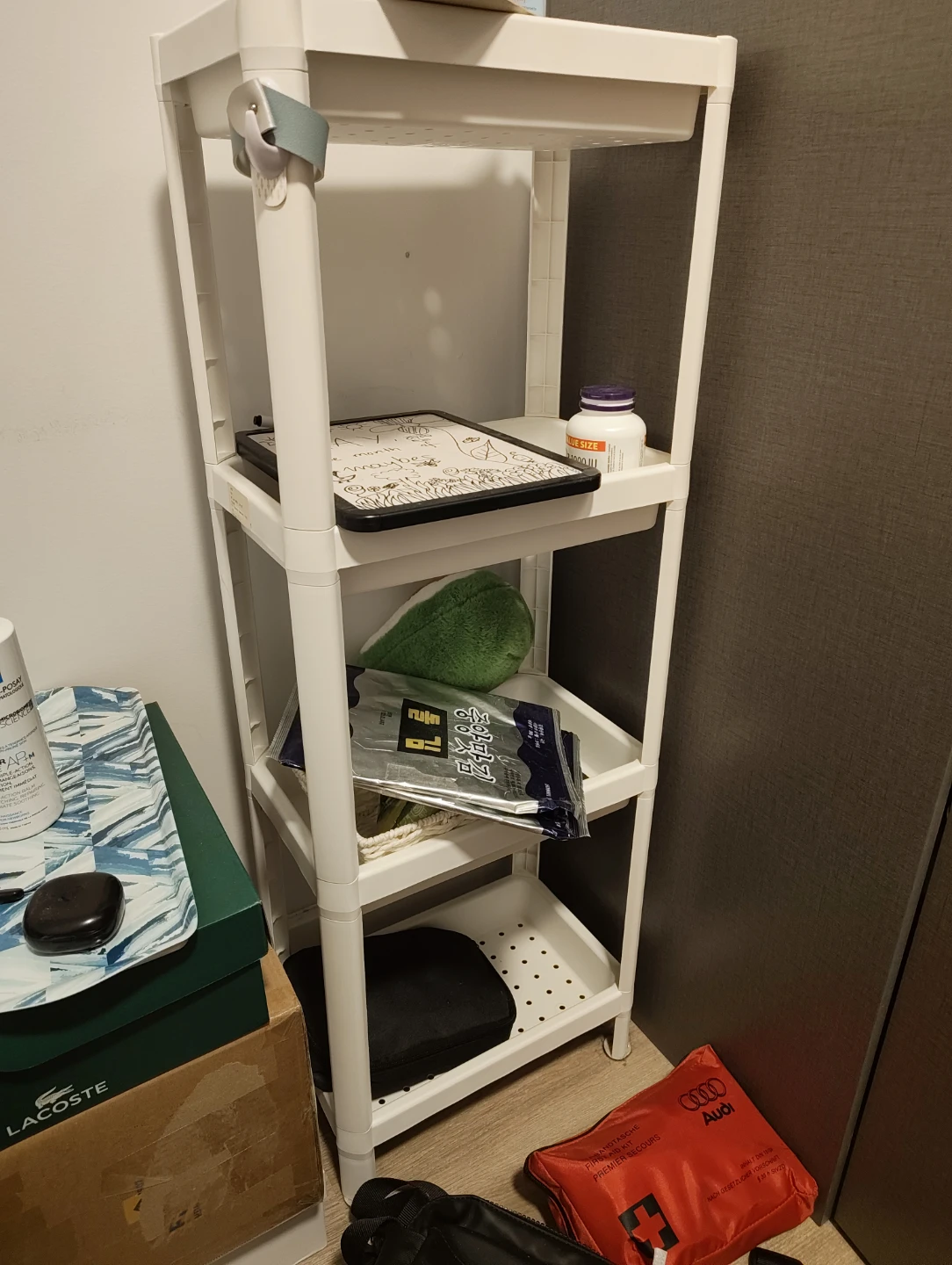 White 4-Tier Plastic Shelving Unit