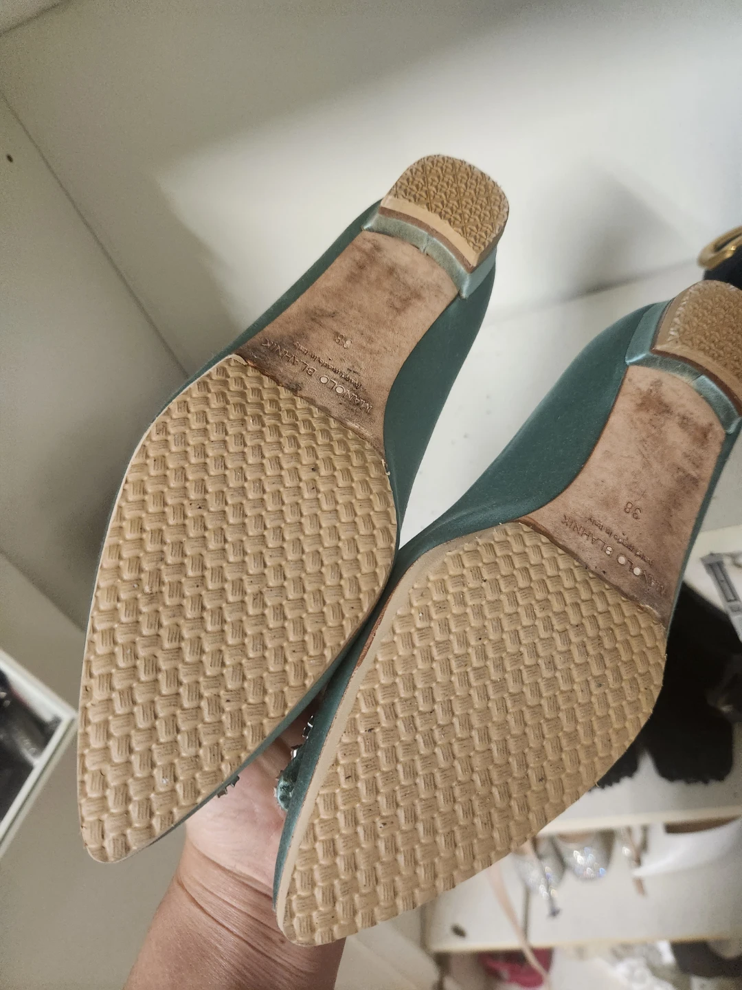 Manolo Blahnik Embellished Flats - Teal - photo 3