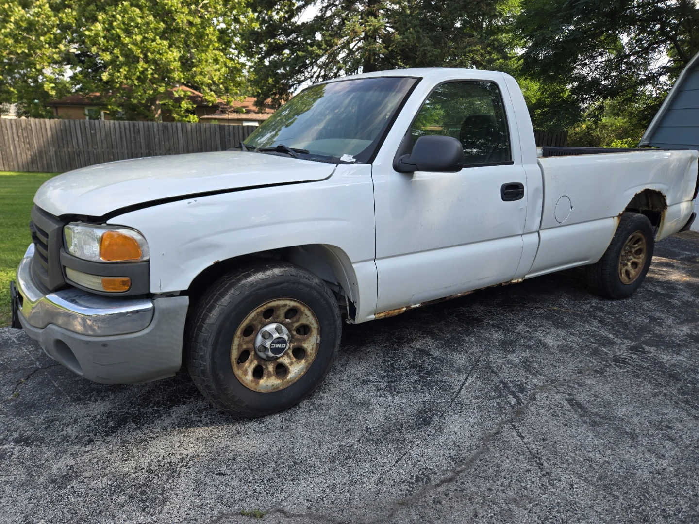White GMC Pickup Truck