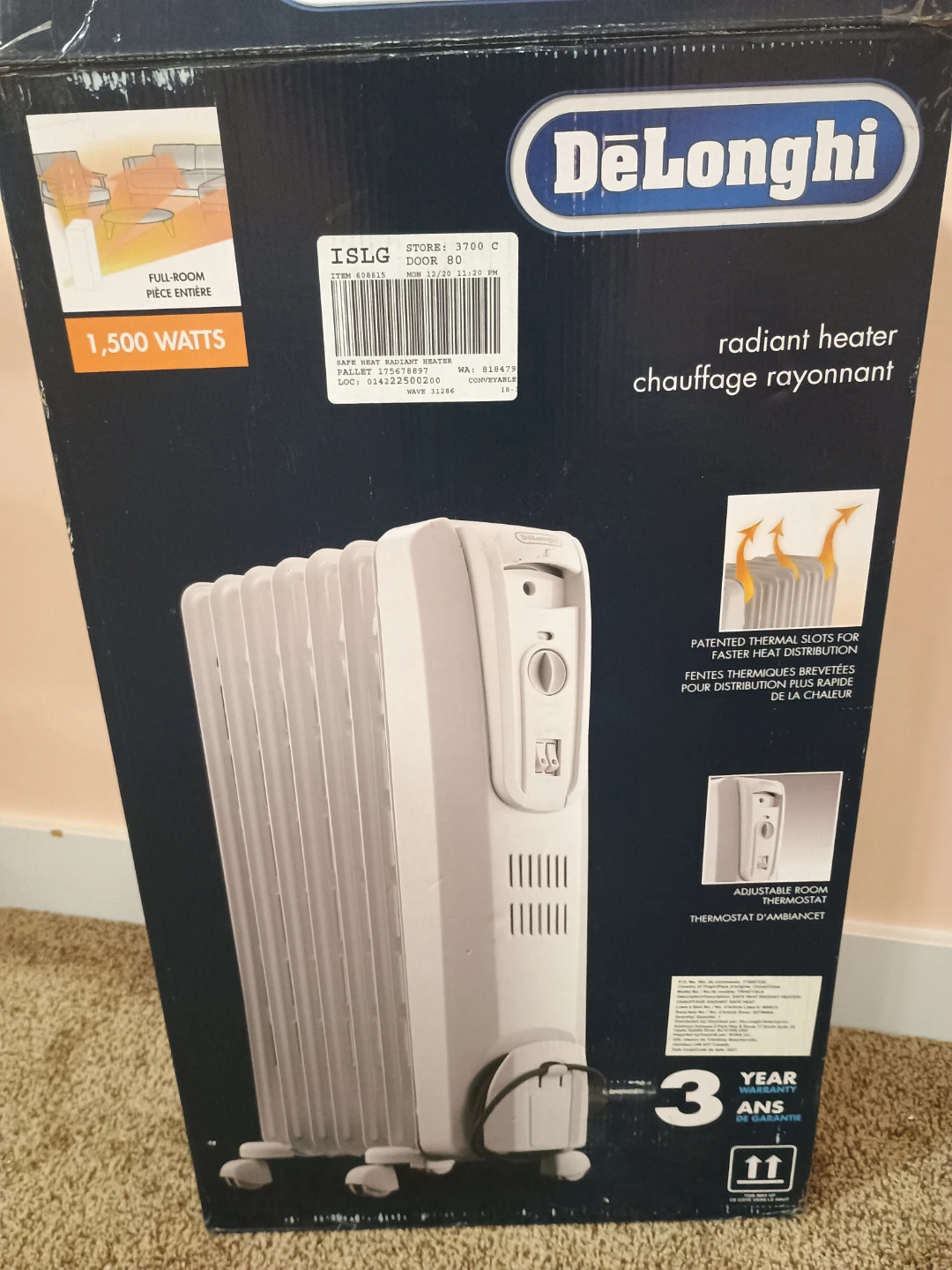 DeLonghi Radiant Heater 1500 Watts - photo 2