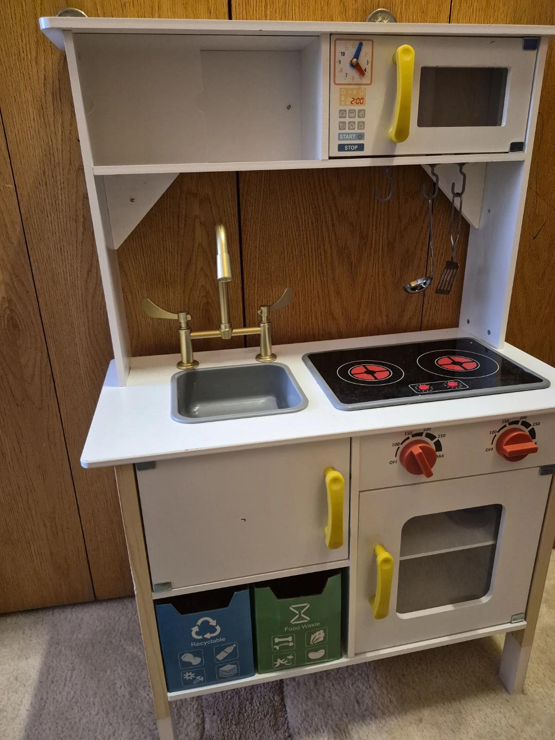 Kids Wooden Play Kitchen with Accessories