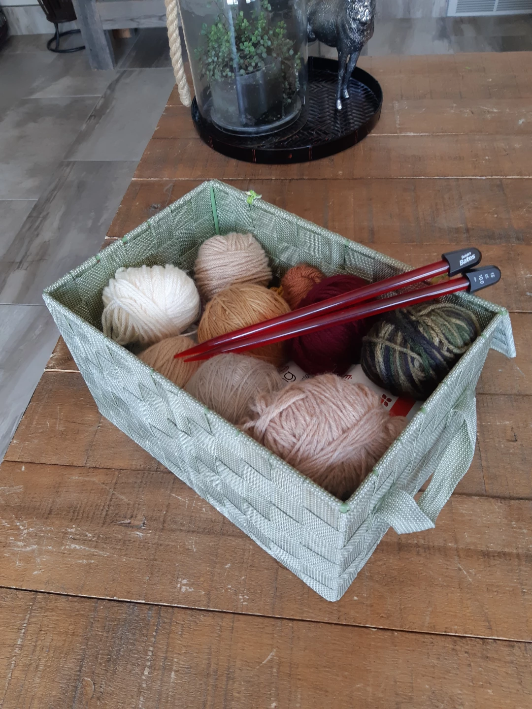 Yarn and knitting needles basket bundle - photo 5
