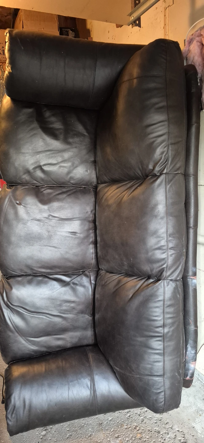 Dark Brown Faux Leather Sofa