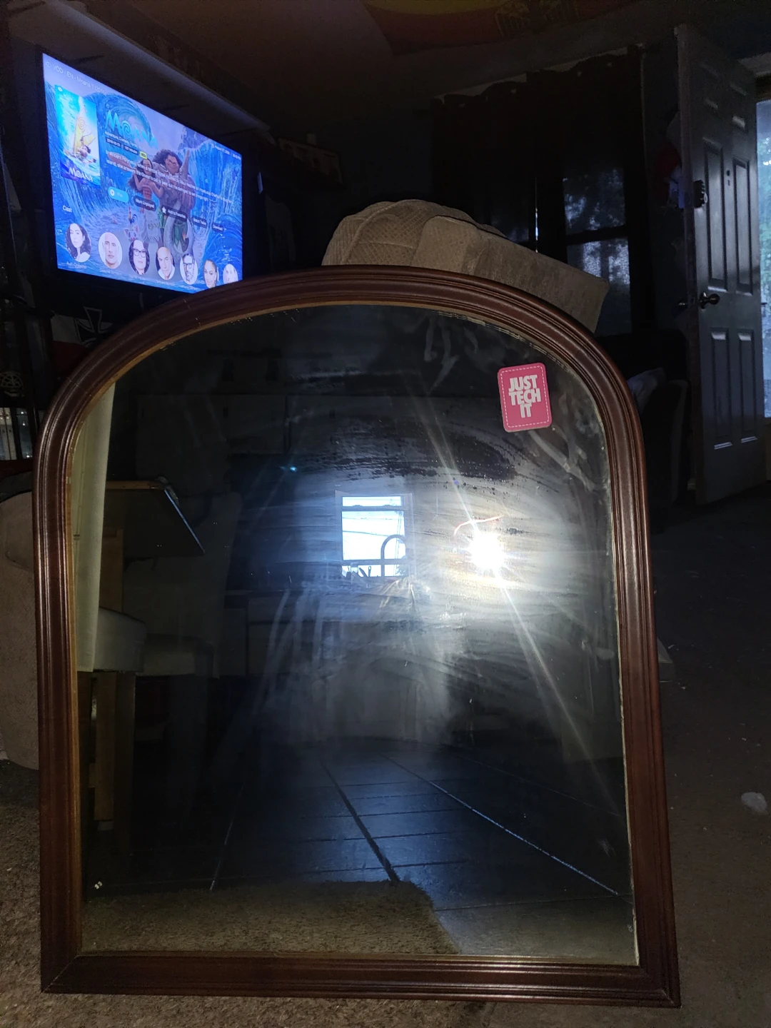 Arched Mirror with Wooden Frame