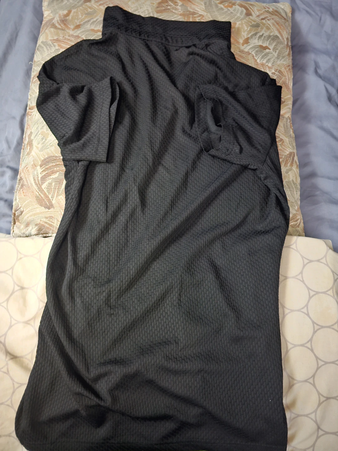 Black textured polo shirt - photo 3