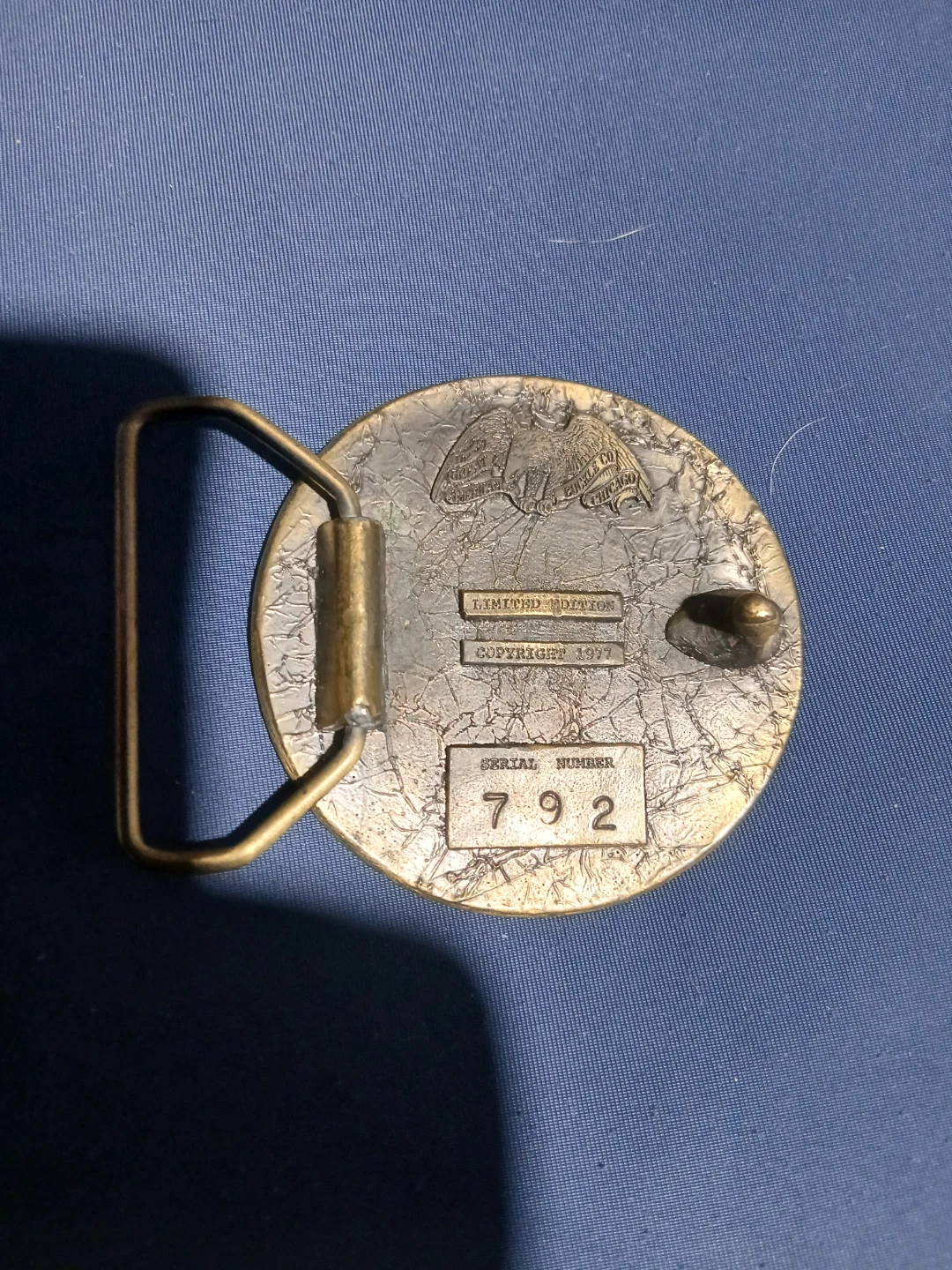 Vintage Metal Belt Buckle - Wrestling Scene - photo 2