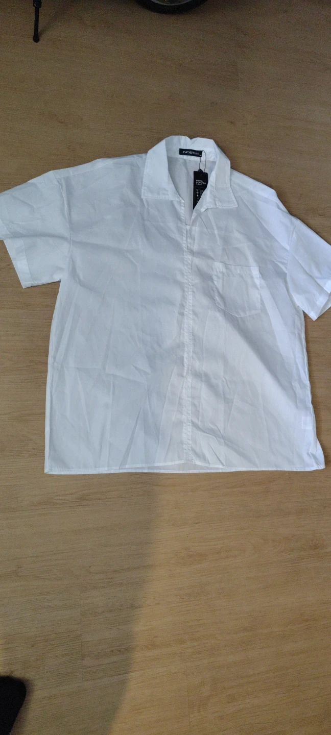 White Short Sleeve Button-Up Shirt - photo 3