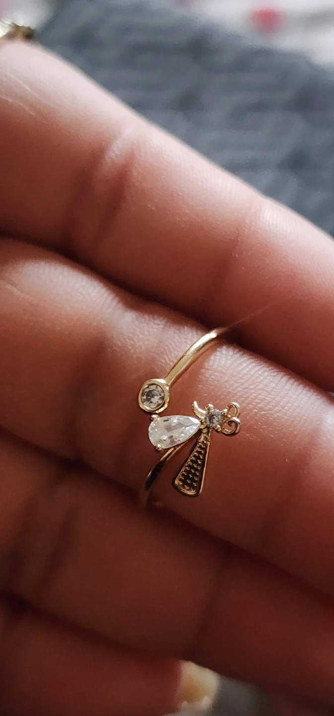 Gold played adjustable Dragonfly Ring - photo 2