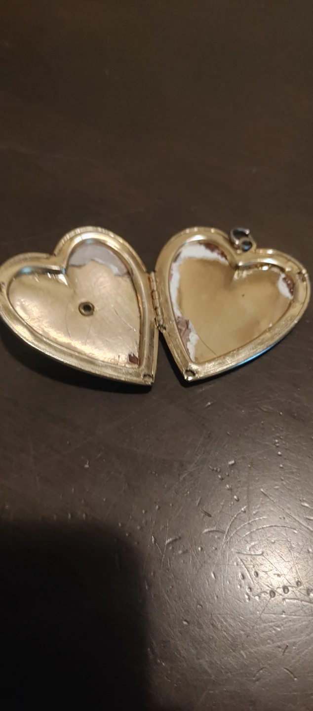 Vintage Heart Shaped Trinket Box with Green Stones - photo 2