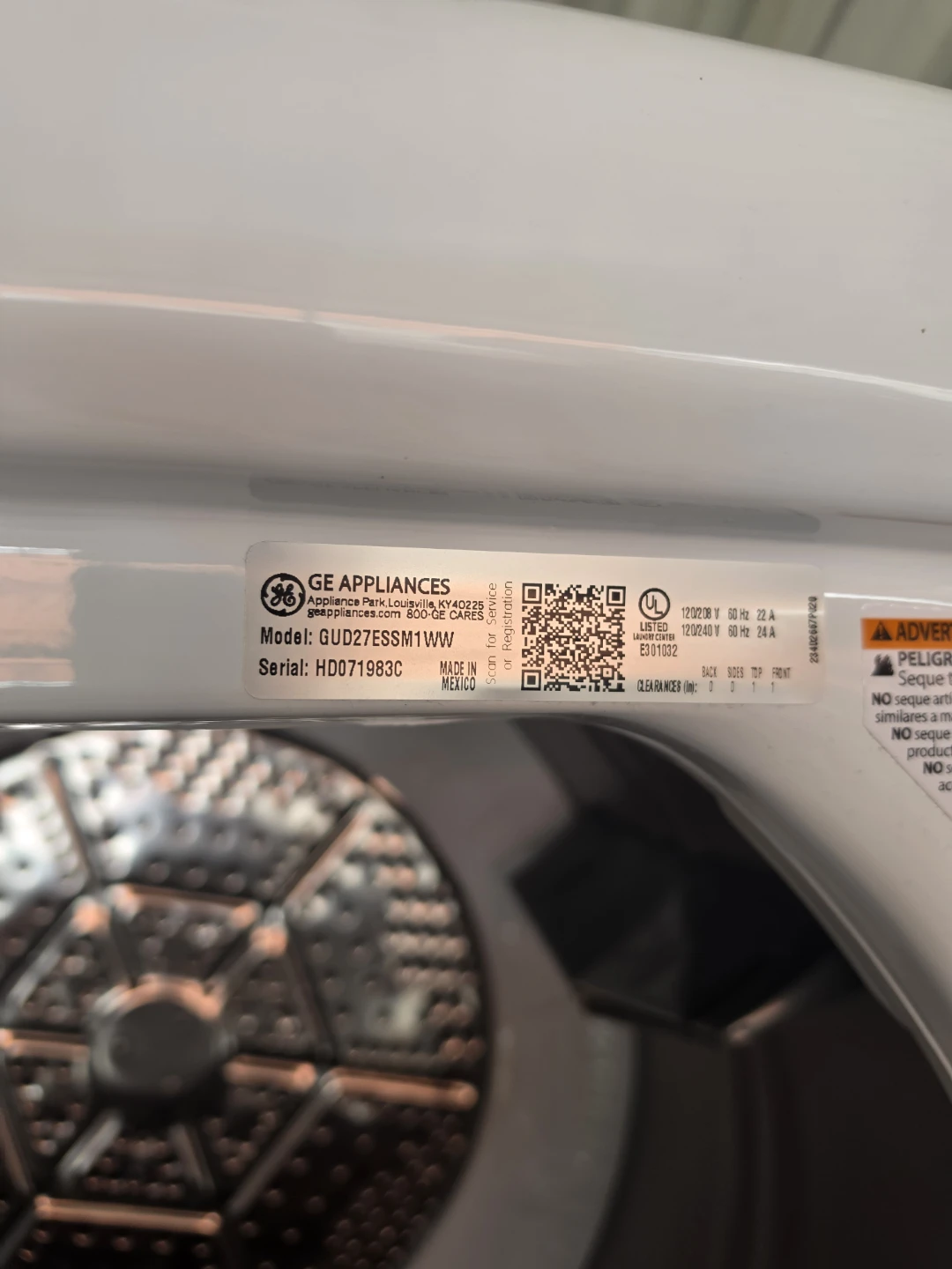 GE 27in wide Appliances Stackable Washer and Dryer - photo 3