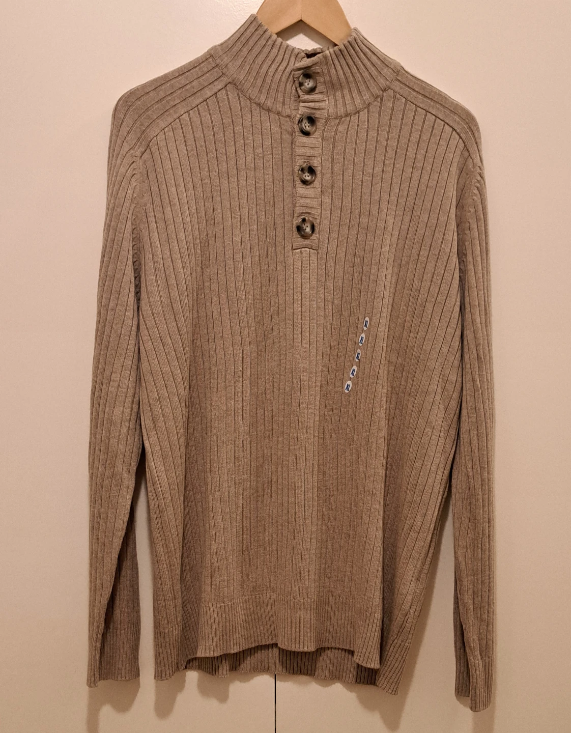 PERRY ELLIS TEXTURE KNIT MOCK NECK SWEATER