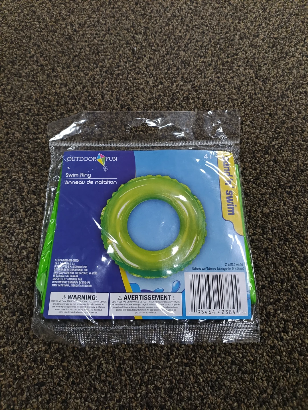 Inflatable Swim Ring – Neon Green