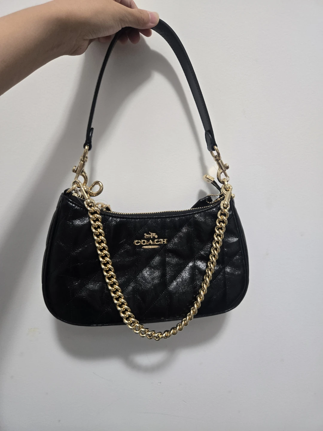 Coach Black Quilted Leather Shoulder Bag