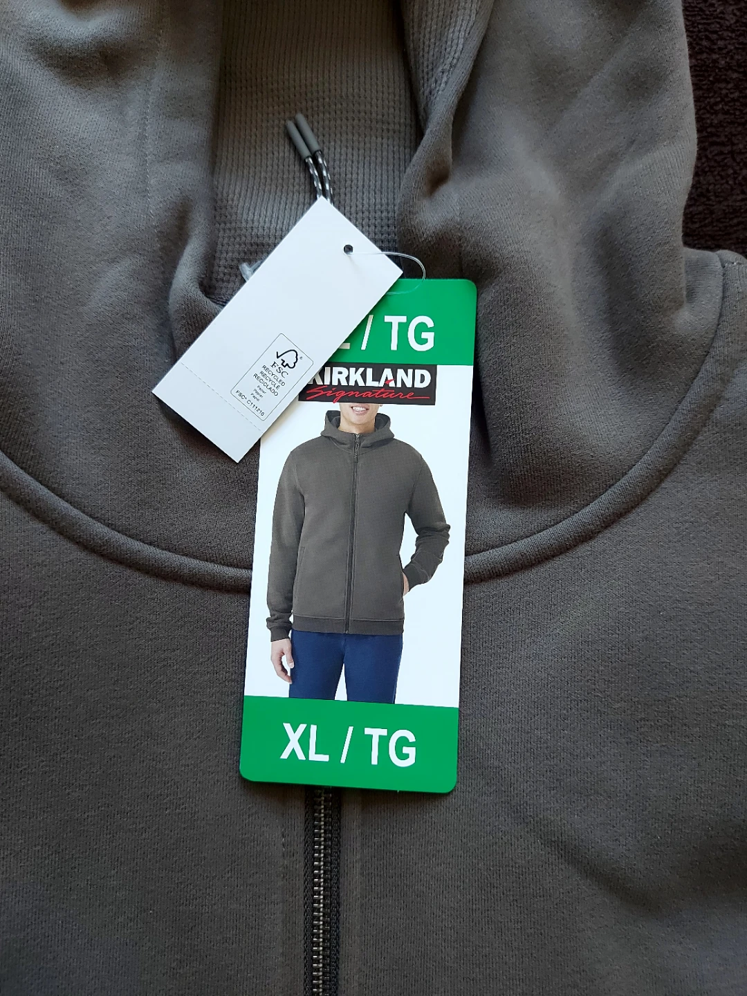 Very warm and thick Kirkland Signature XL grey zip up hoodie - photo 3