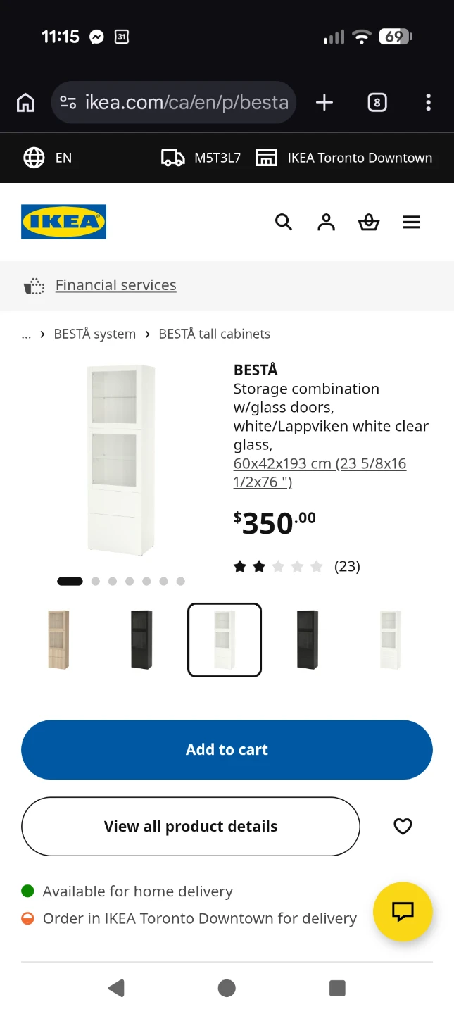 IKEA BESTÅ Storage Cabinet with Glass Doors - photo 3