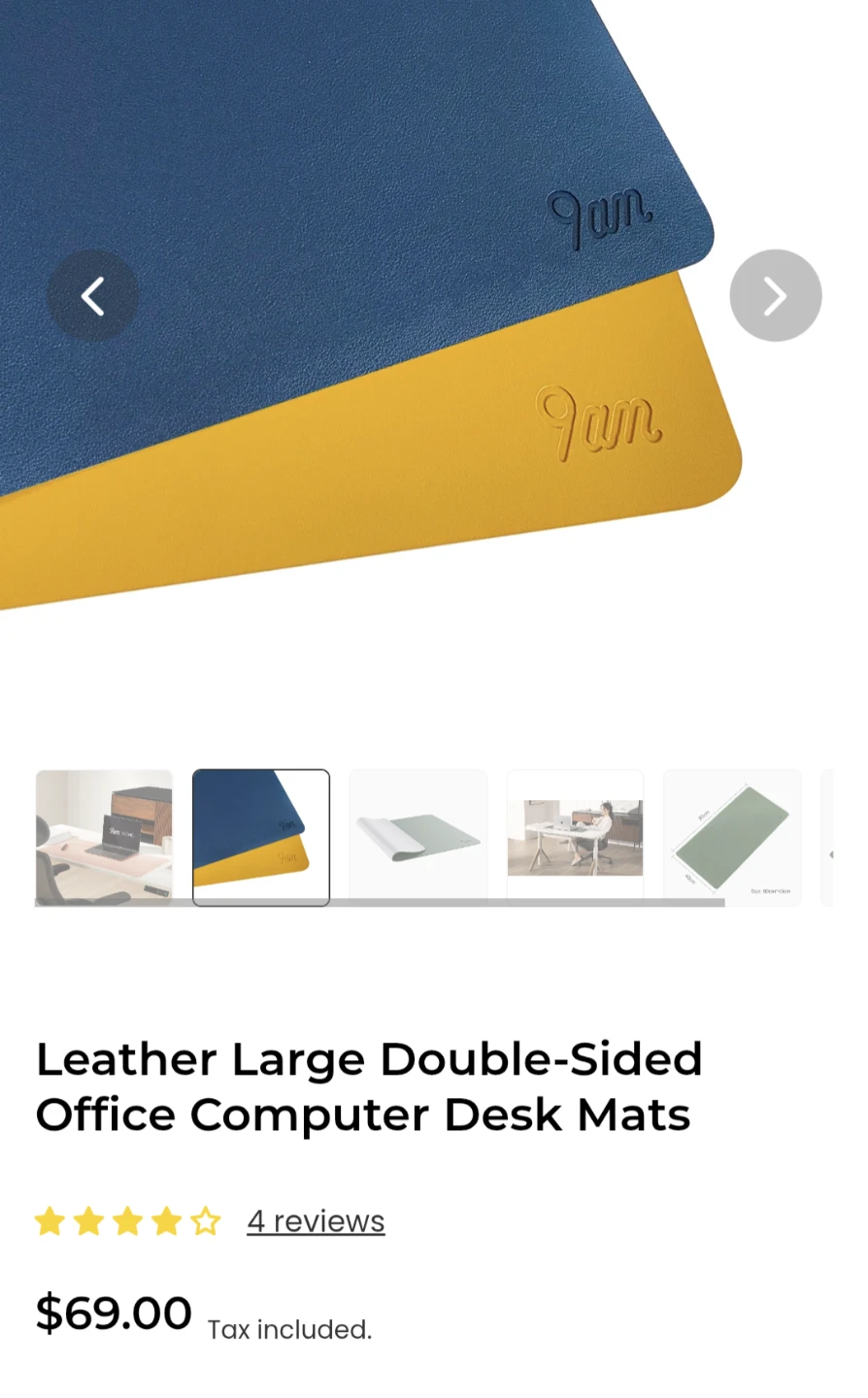 9am Large Leather Double-Sided Desk Mats - photo 2