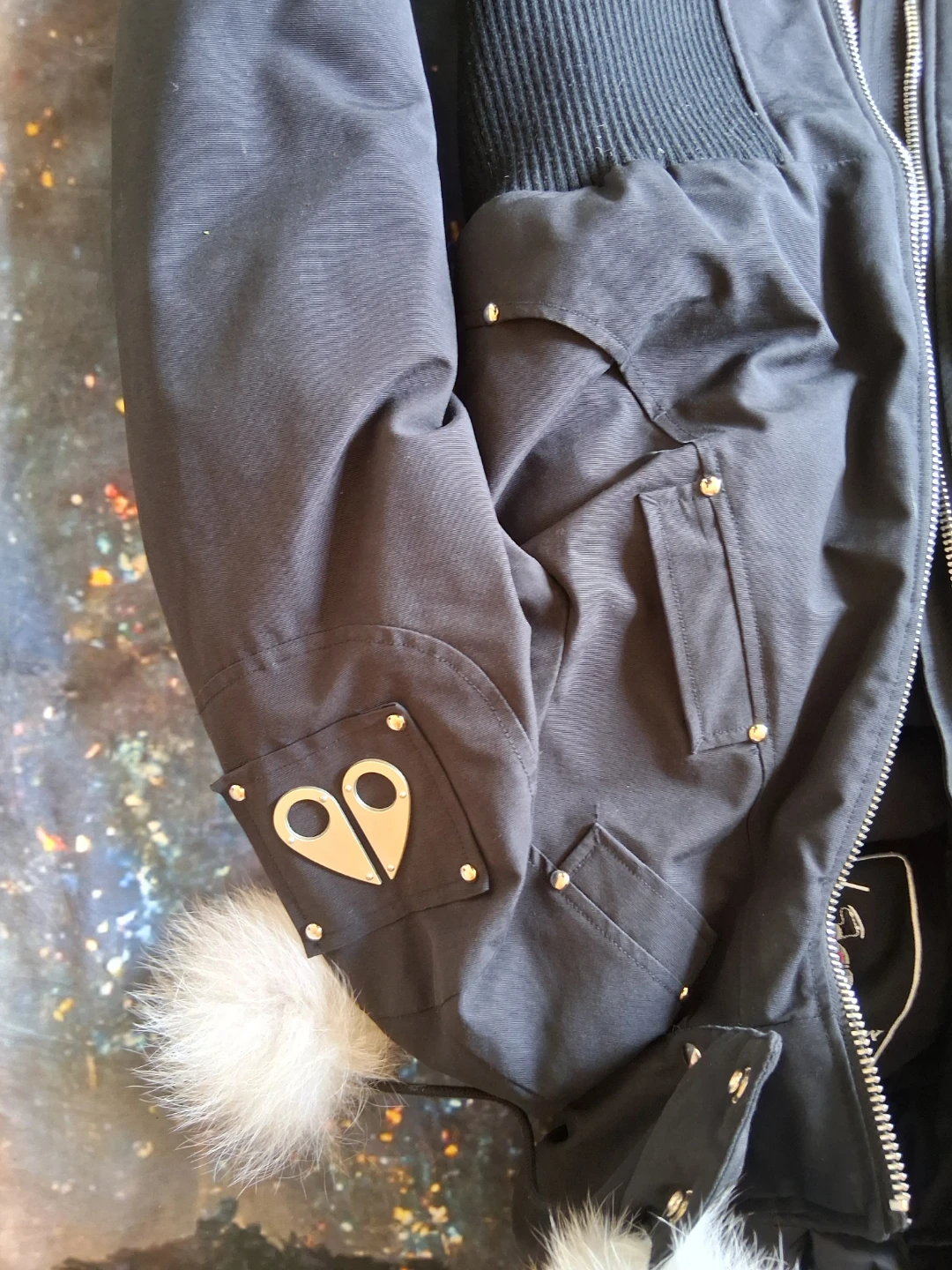 Moose Knuckles Debbie Shearling Trim Bomber Jacket - photo 2