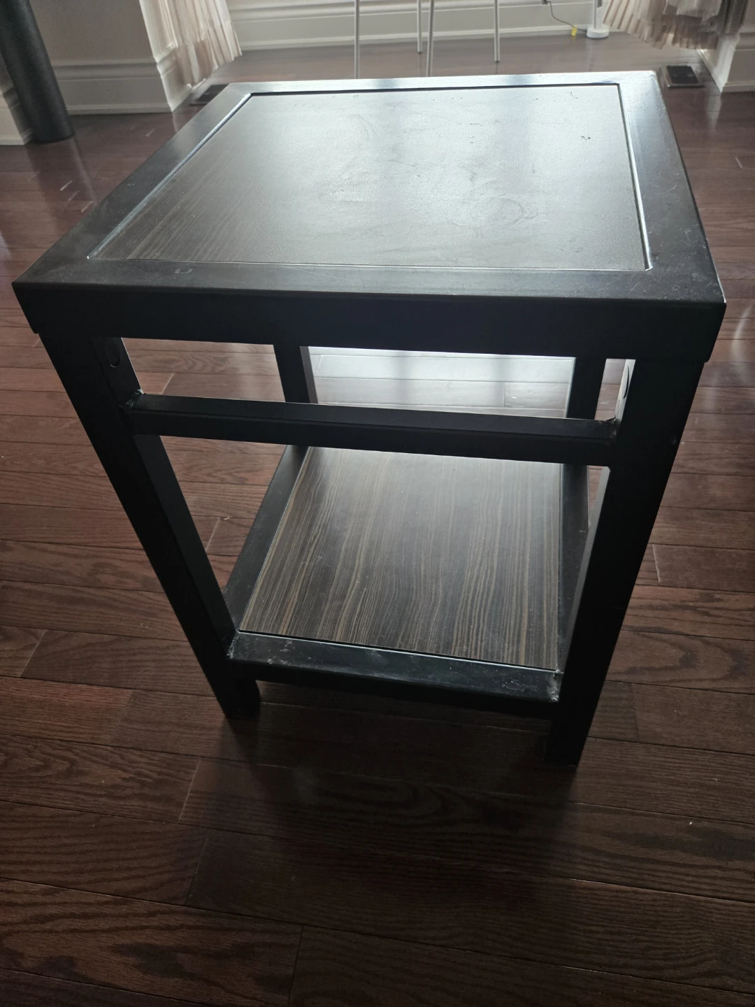 Black End Table with Shelf