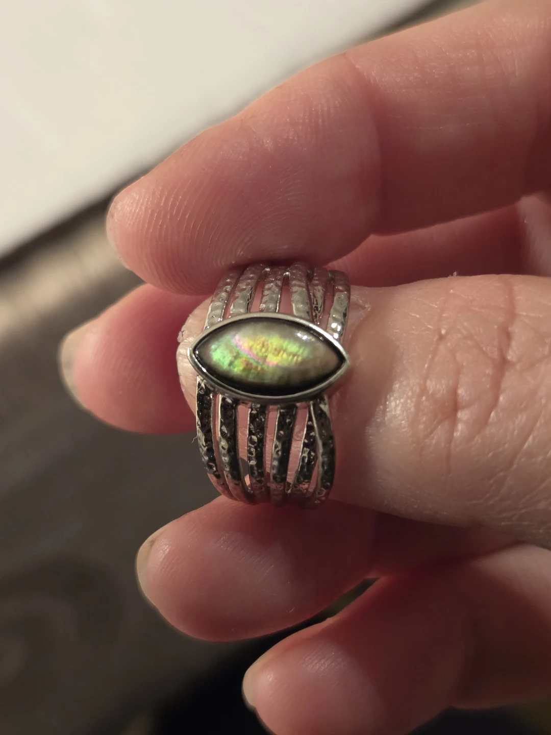 Sterling silver  925ring with iridescent labradorite stone - photo 3