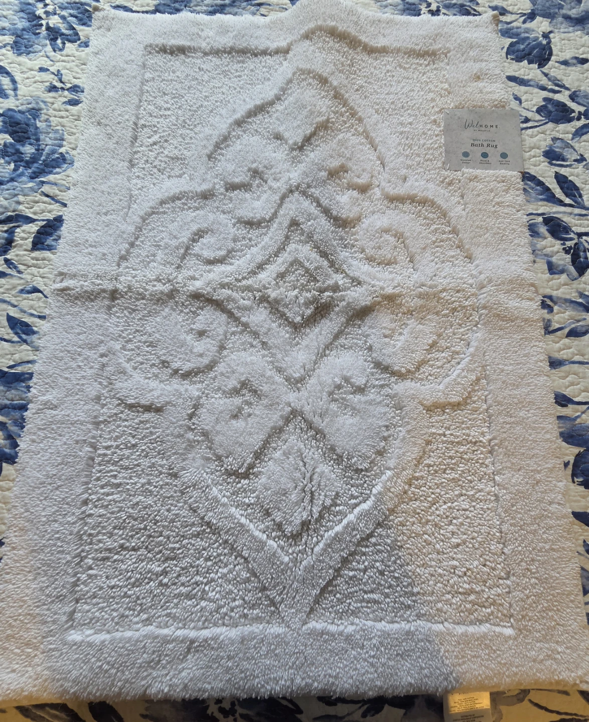 New White Cotton Bath rug