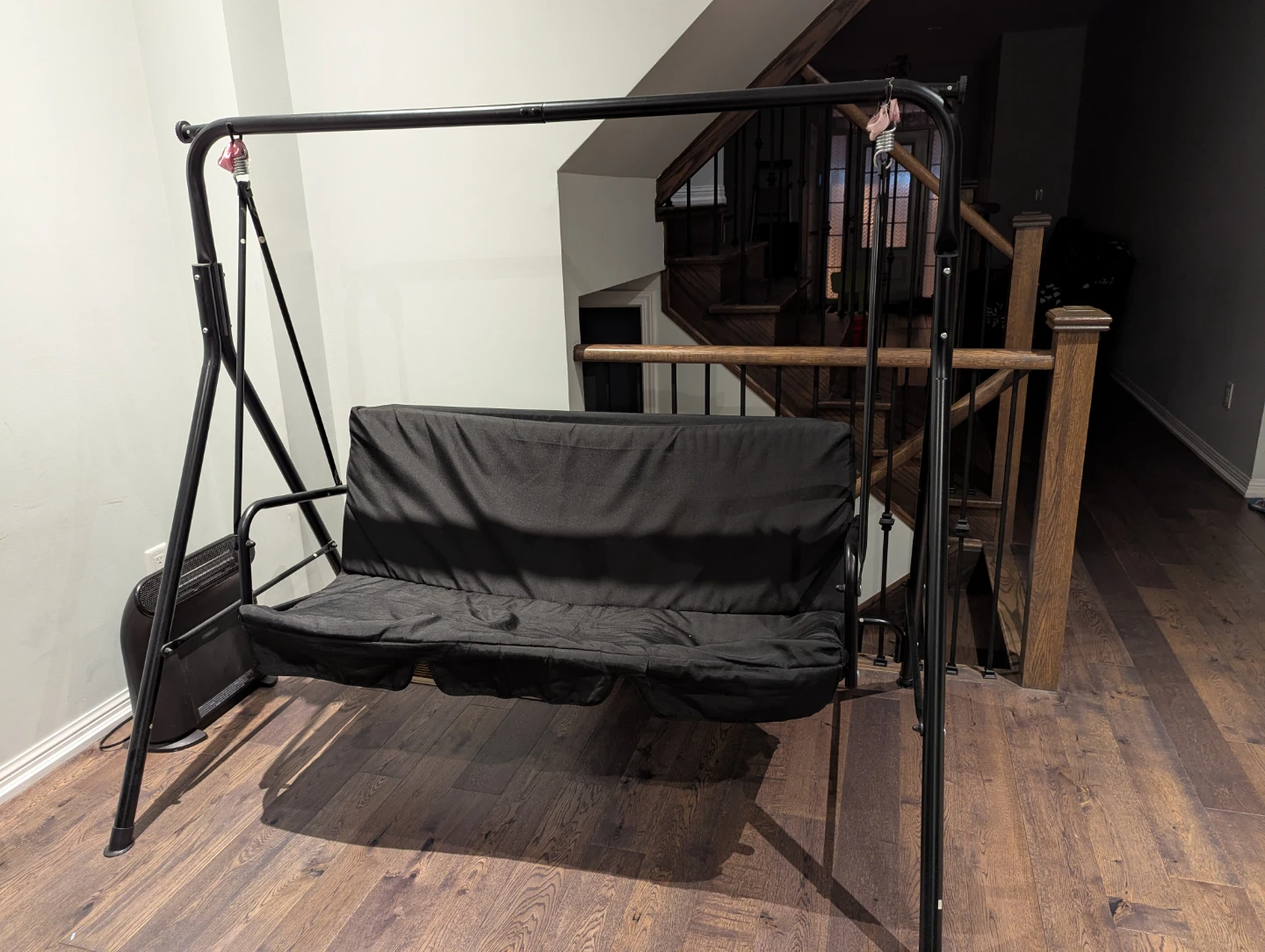 Black 3-Seater Patio Swing