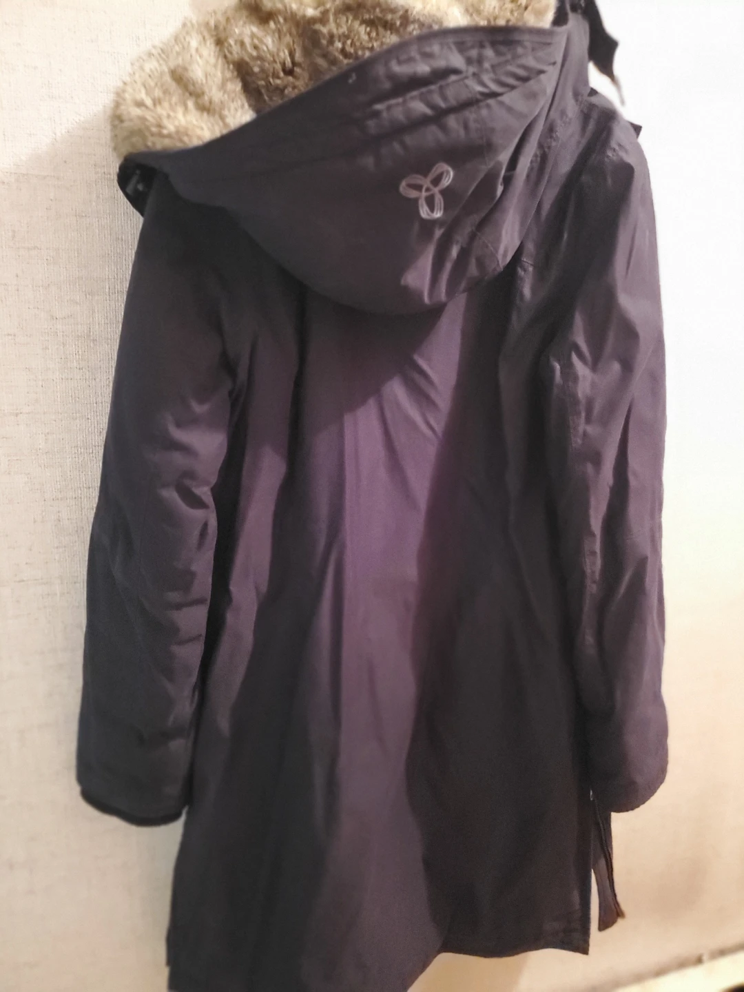 TNA Navy Parka with Faux Fur Hood - Size Medium