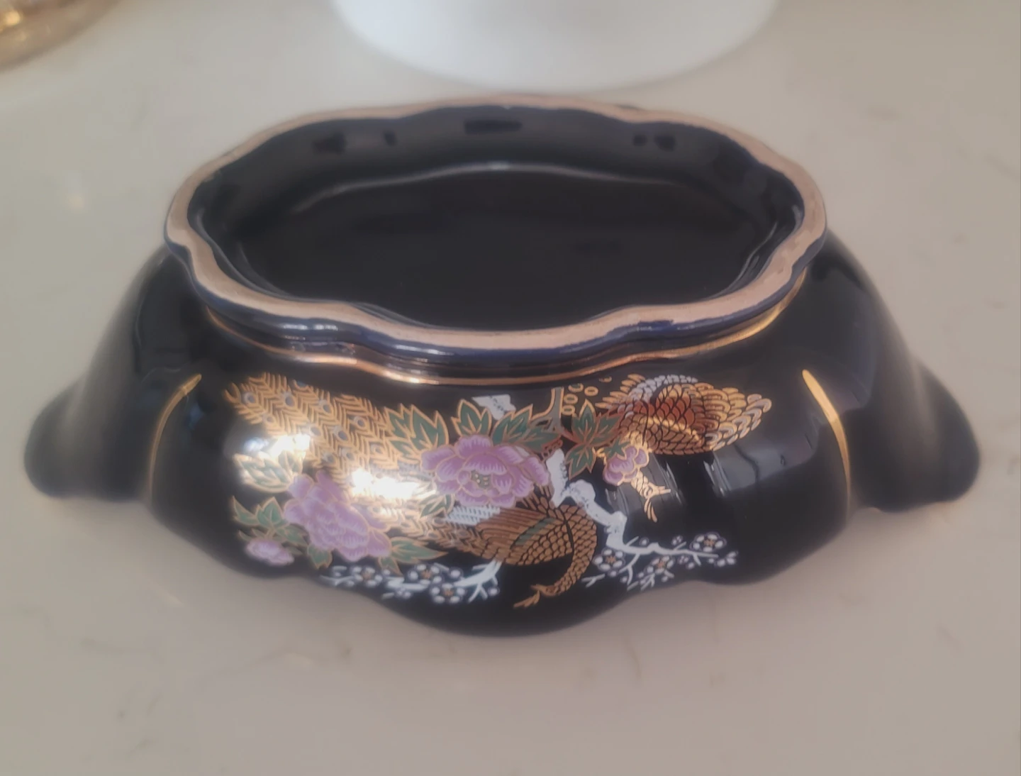 Decorative Ceramic Bowl with Peacock Motif - photo 2