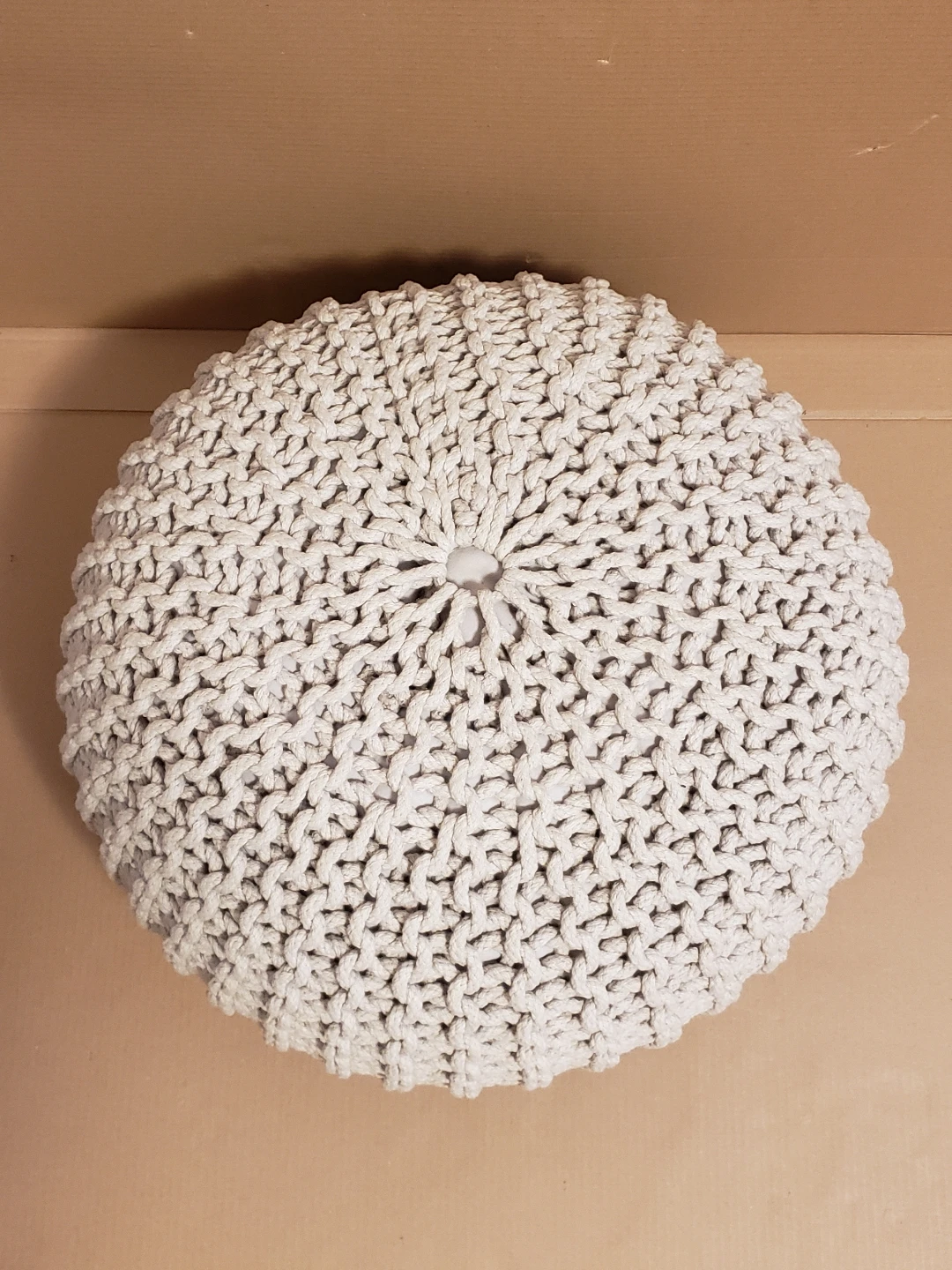 Round Cotton Pouf Foot Stool Ottoman - photo 2