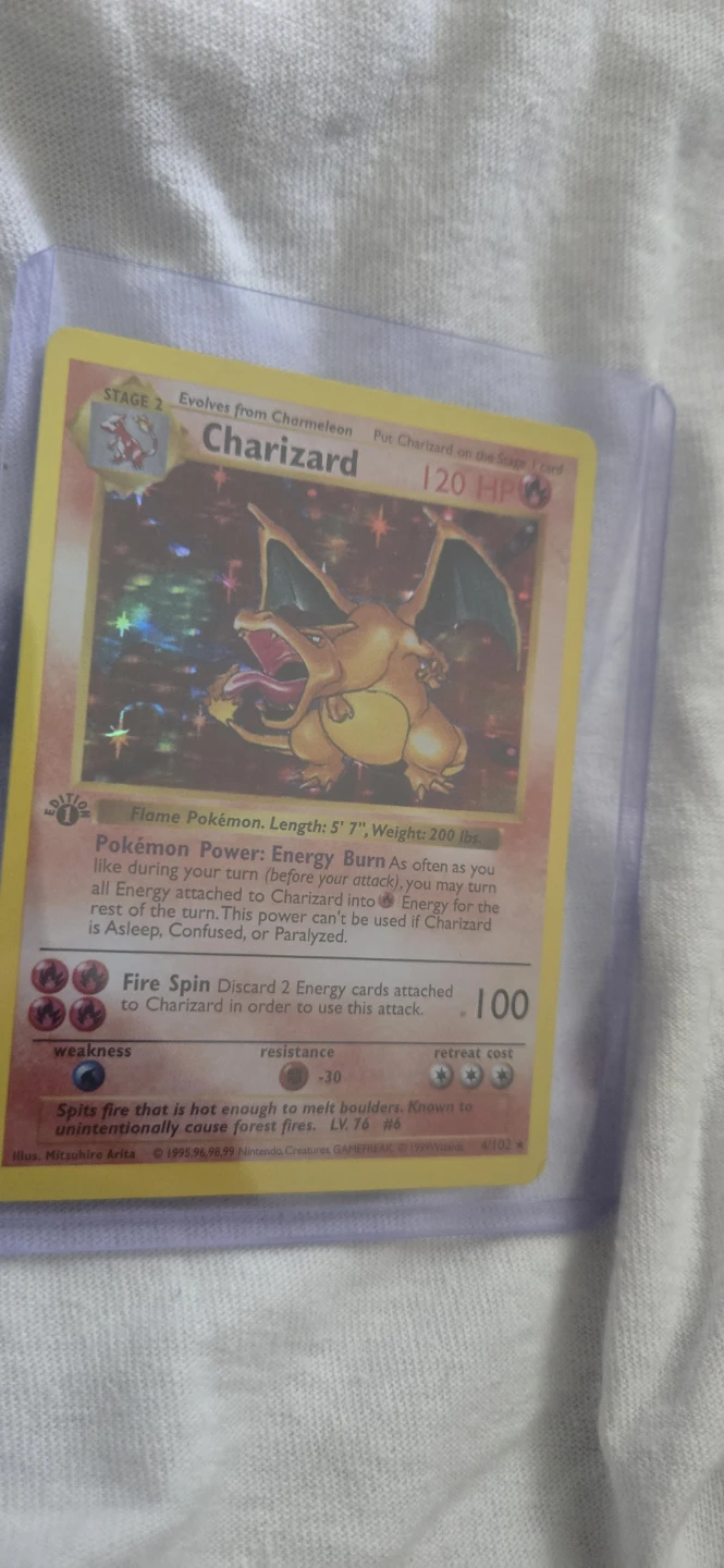Pokemon Charizard Base Set 1st Edition Holo Trading Card - photo 2