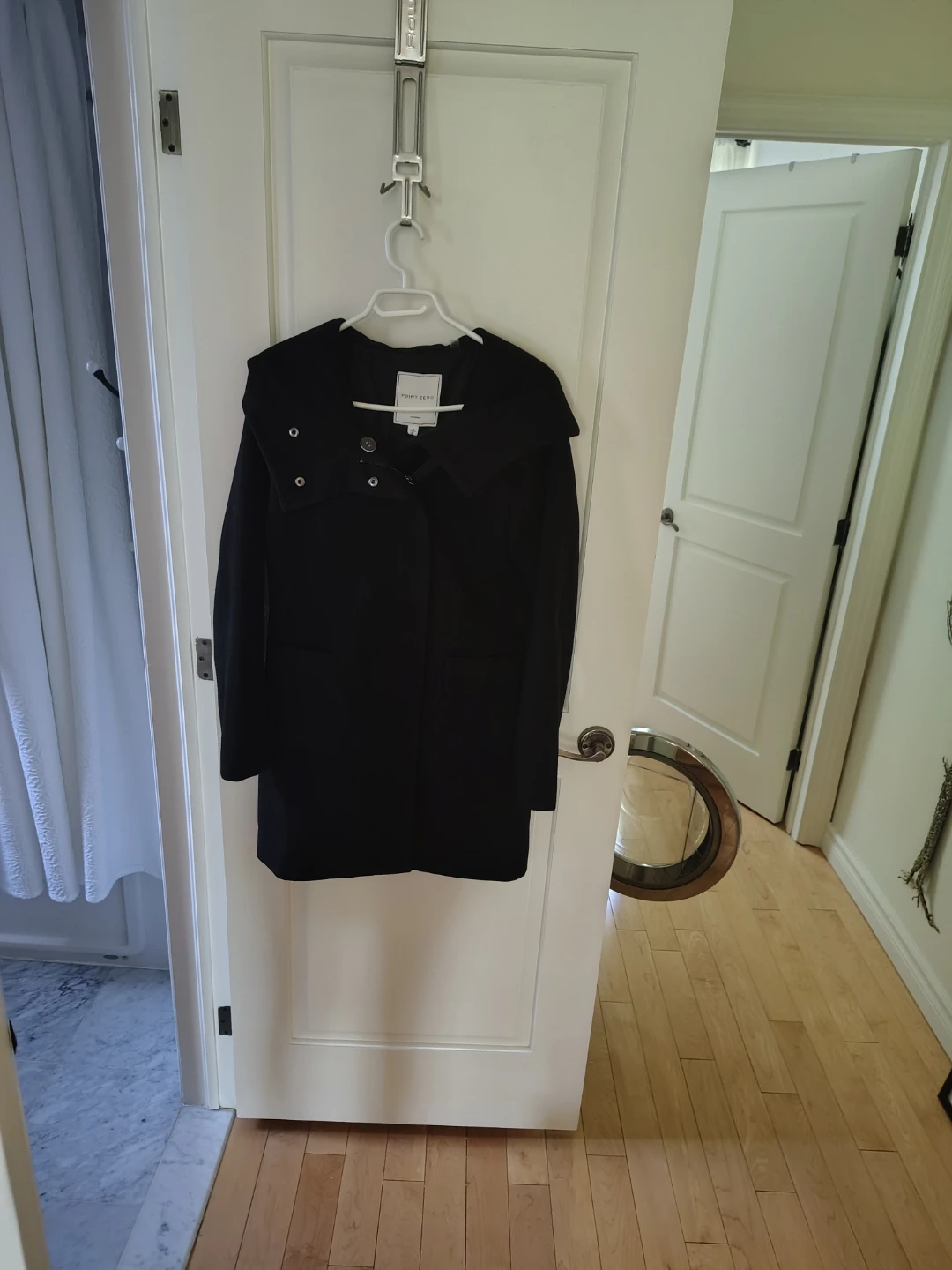 BNWT Point Zero Montreal Black Melton Coat Size Small - photo 3