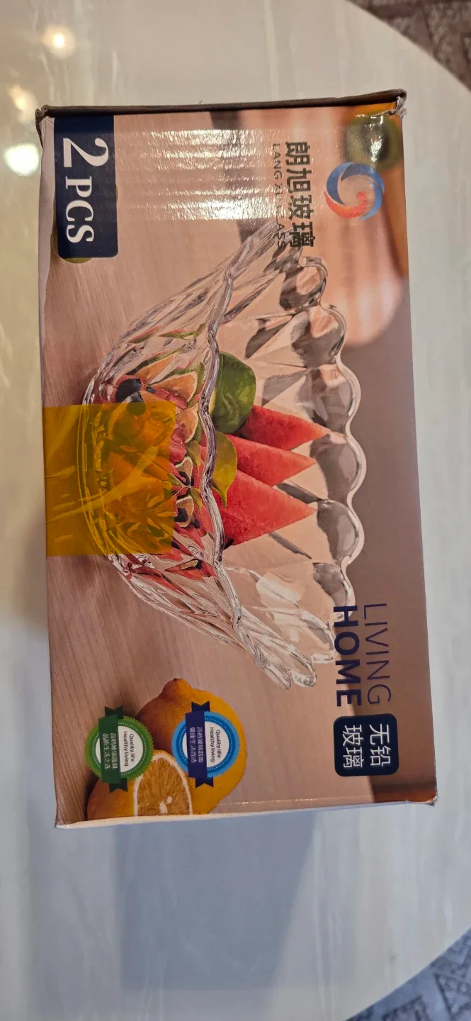 LIVING HOME Glass Fruit Bowls - Set of 2