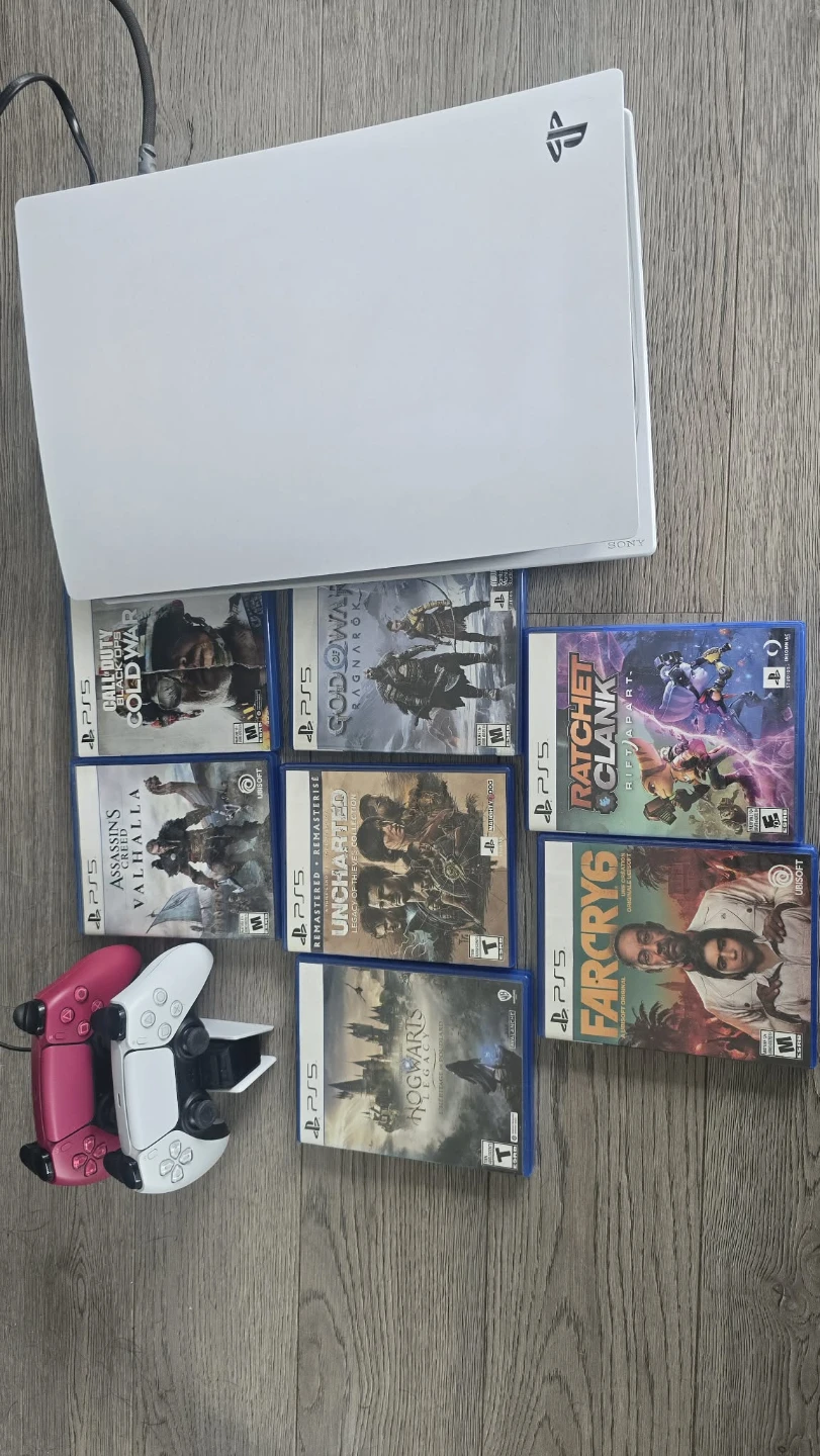 Sony PlayStation 5 Disc Console with 7 Games and 2 Controllers