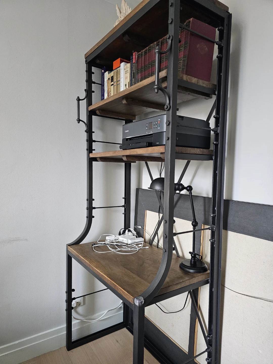 Restoration hardware Industrial Style Desk with Shelving Unit - photo 2