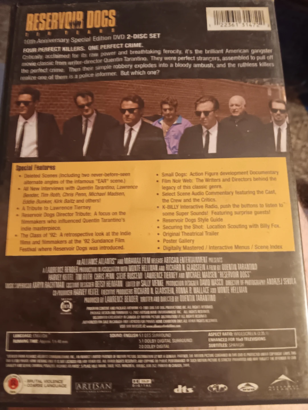 Reservoir Dogs 10th Anniversary Special Edition DVD 2-Disc Set - photo 2