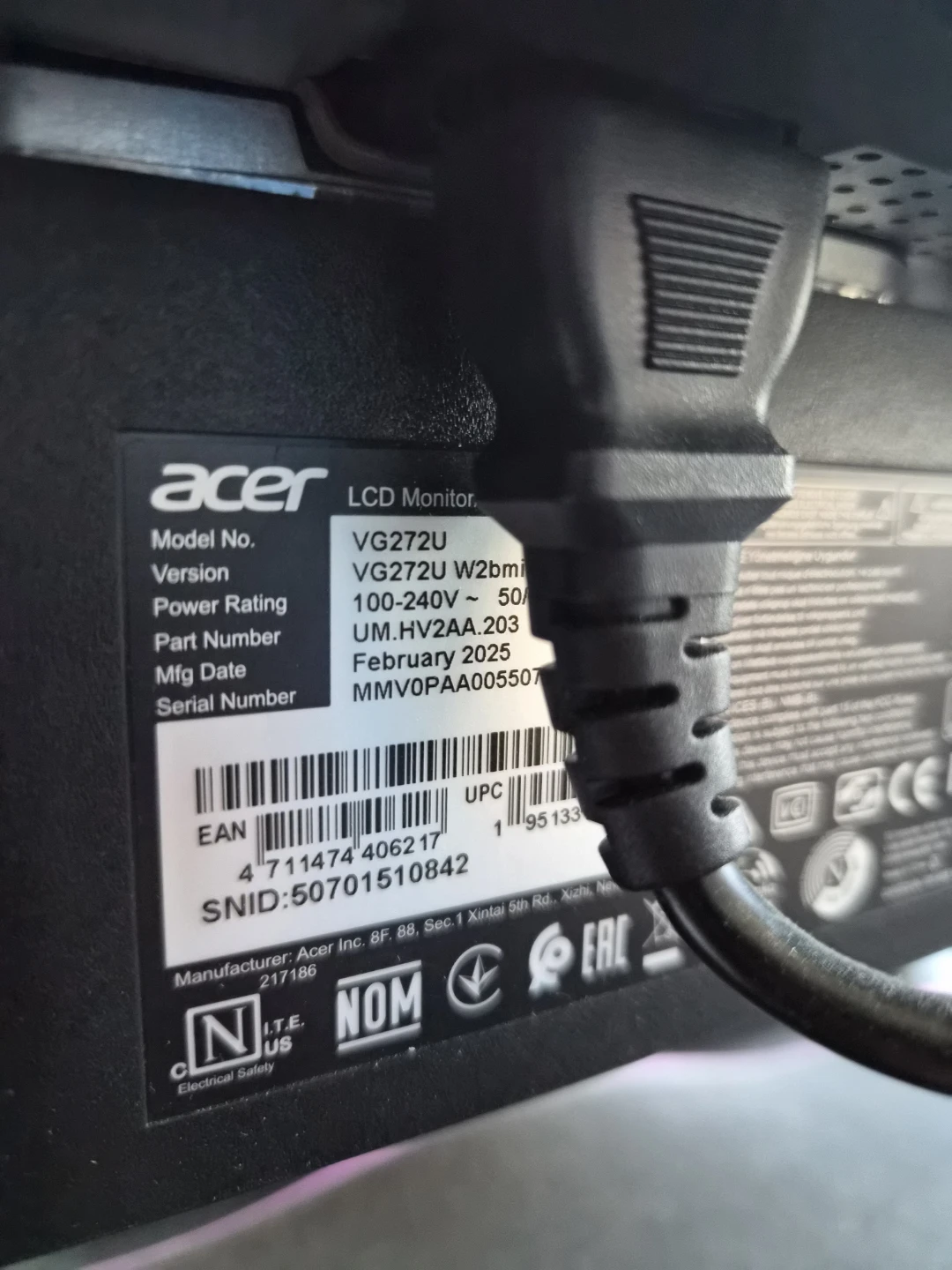 Acer Nitro WQHD monitor - photo 3