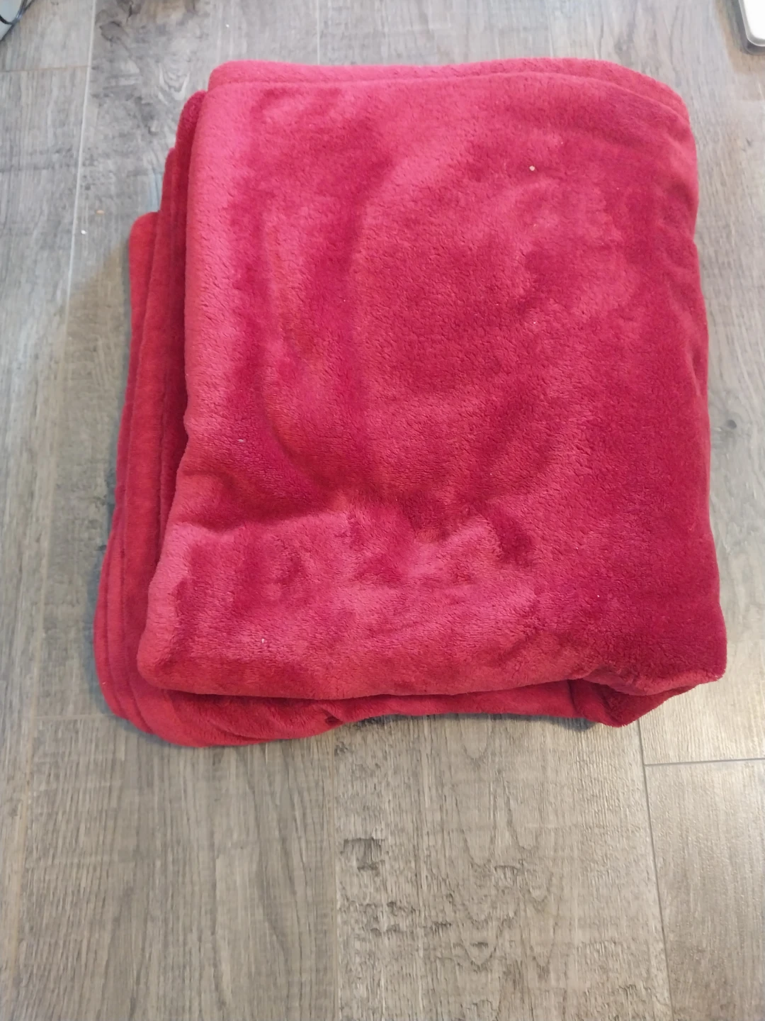 Fluffy red blanket