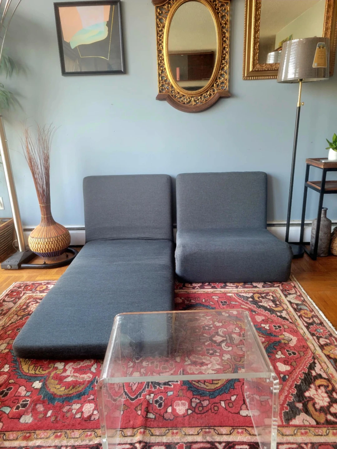 Convertible Grey Two Piece Sleeper Sofa/Chairs