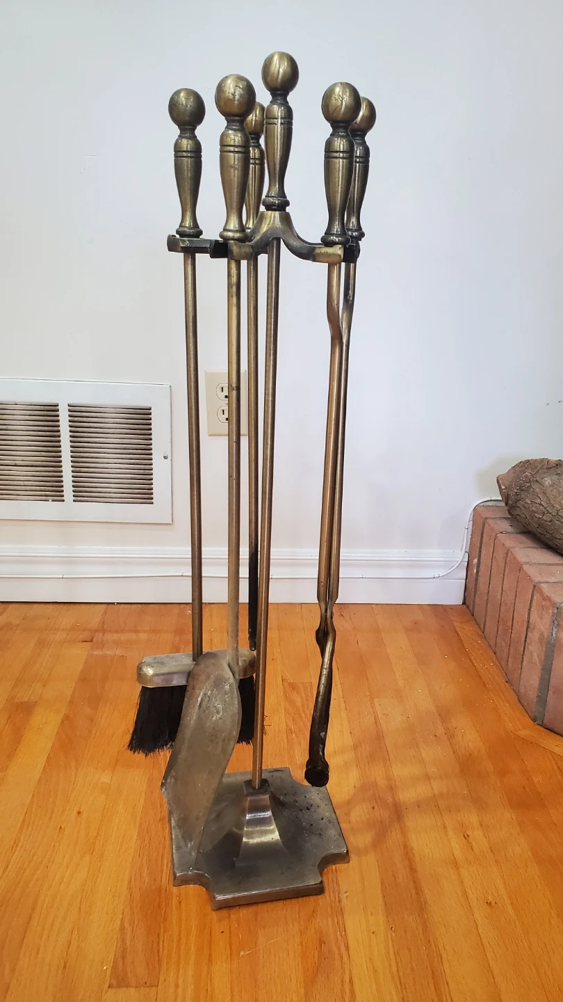 Brass Fireplace Tool Set