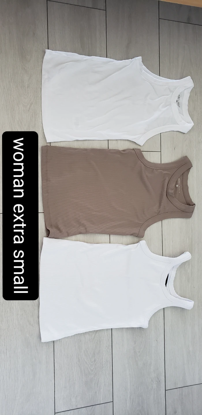 Women's Tank Tops - White & Taupe