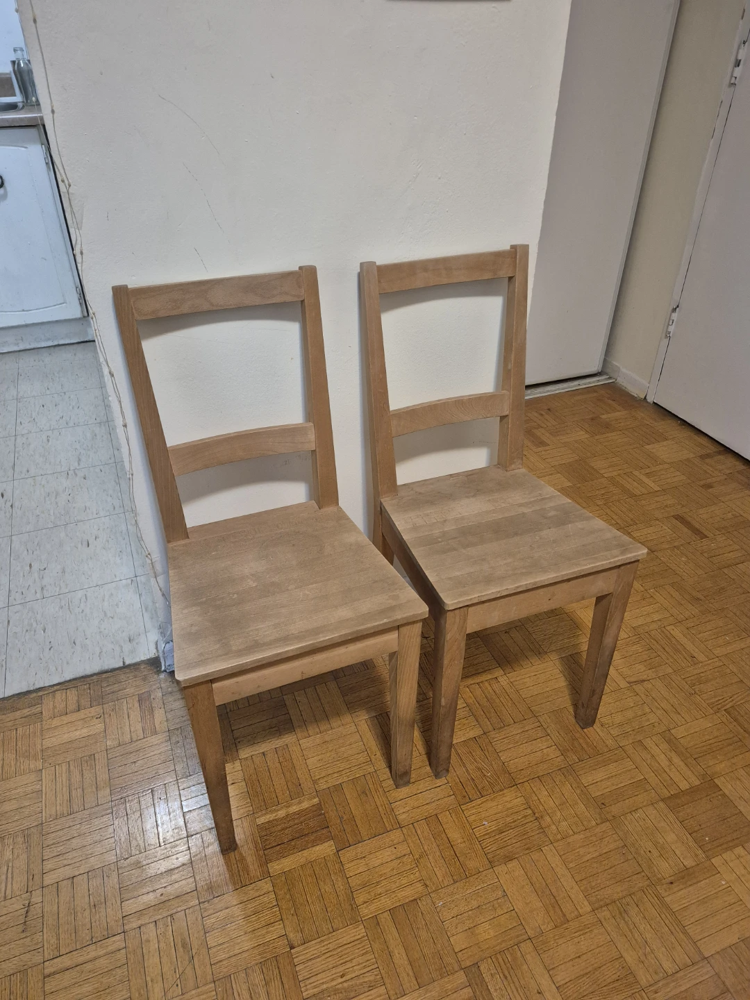Set of 2 Wooden Chairs