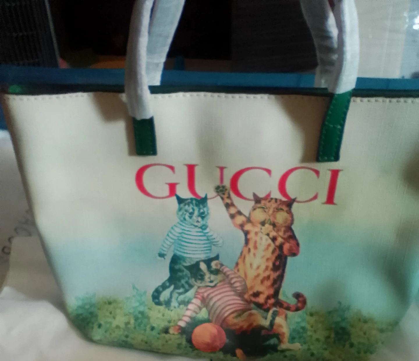 GUCCI inspired mini Tote Bag with Cat Print