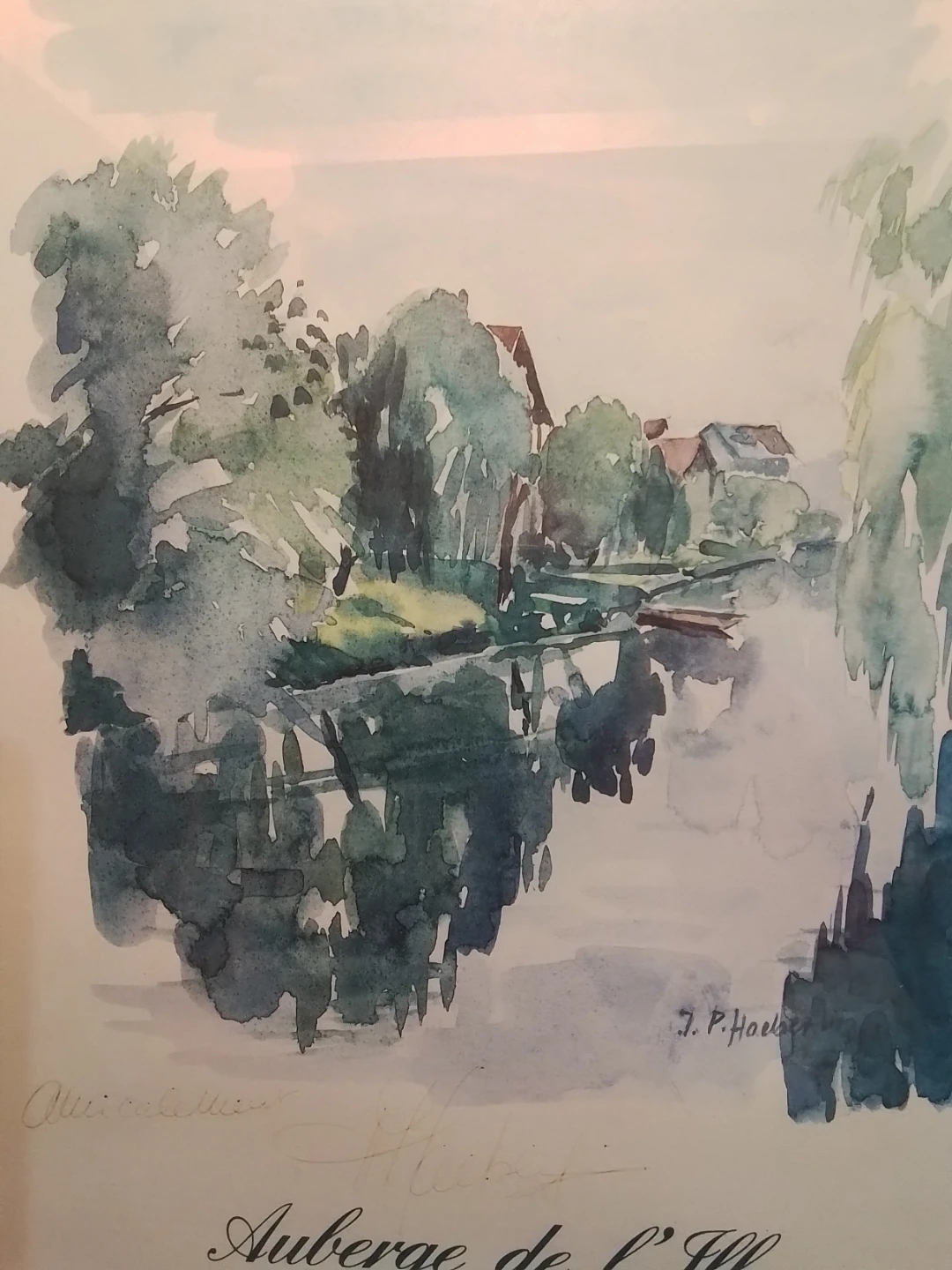 J. P. Haeberlin Watercolor Painting - Auberge de l'Ill - photo 2